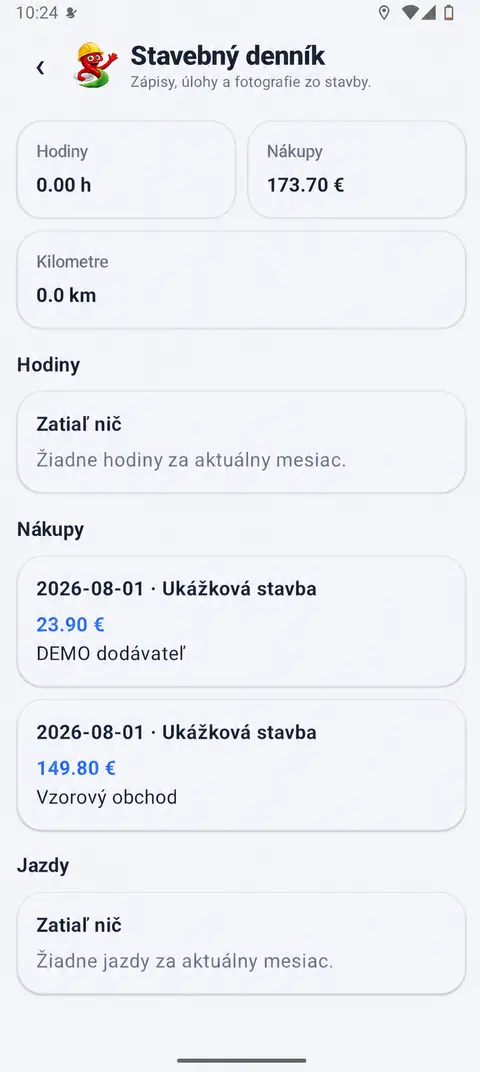 Stavebný denník v Stavix WORKER